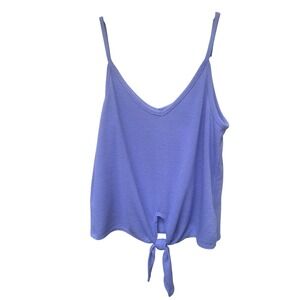Livi by Olivia Rae Purple Tie Front Cami Tank Top V-Neck Medium NWT